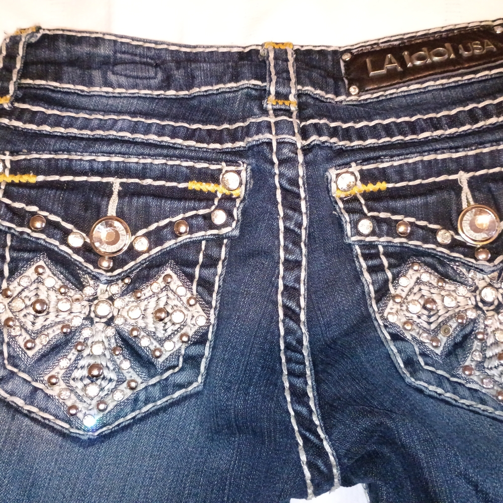 L.A. idol Women's Denim Jeans with Silver Details